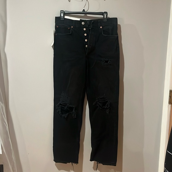 BDG Urban Outfitters High-Rise relaxed straight jeans. Size 27, black - Picture 1 of 6